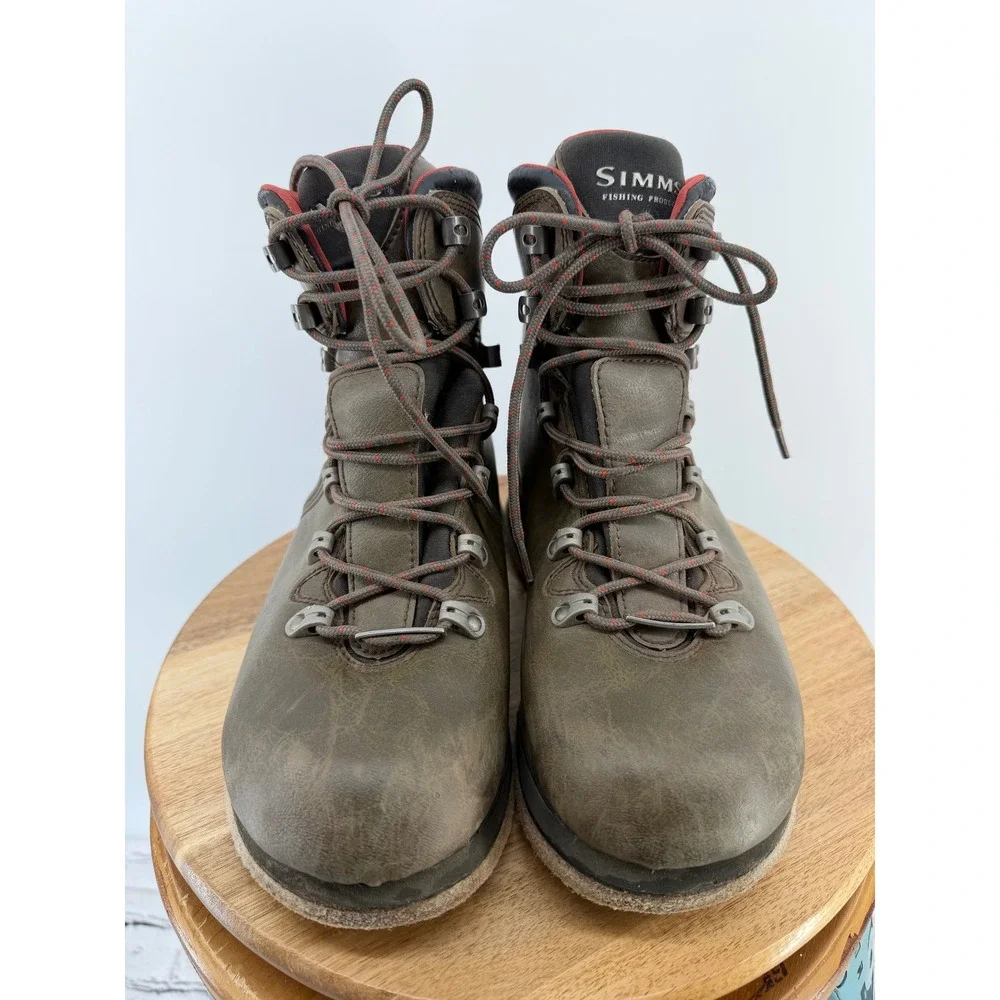 Simms Freestone Wading Boots Mens 8‎ Brown Felt Sole Fly Fishing Gear 23914-00